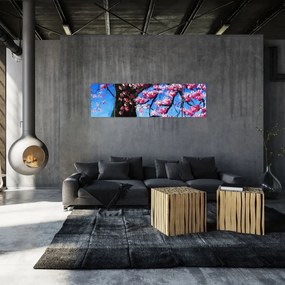 Obraz malowanego kwiatu wiśni (170x50 cm)