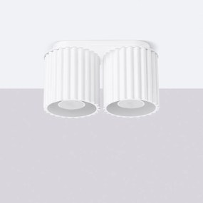 Plafon dwupunktowy AURA 2 biały GU10 ryflowany SOLLUX  LIGHTING