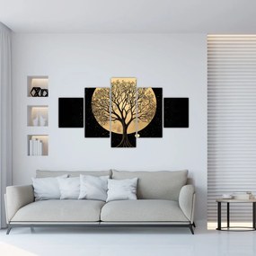 Obraz – Drzewo w złotej pełni księżyca I. (125x70 cm)