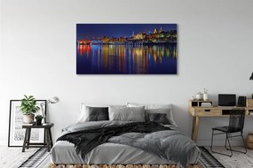 Obraz canvas na ścianę Nocny Most nad Wisłą