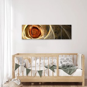 Obraz - Abstrakcyjne róże w ognistych kolorach (170x50 cm)