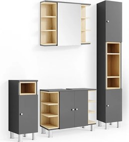 Zestaw mebli łazienkowych antracyt 79.6x32x64 aquis