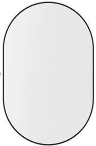 Czarne lustro owalne nowoczesne 80x40 cm D5-S35