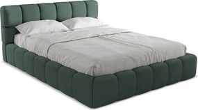 Łóżko 180 x 228 - z tkaniny szenilowej - zielony - NALU
