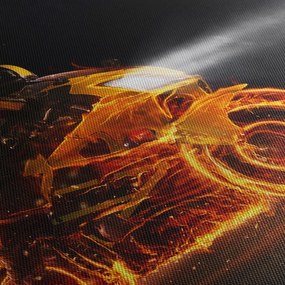 Obraz - Motocyklista z płomieniami (170x50 cm)