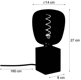 Wiejska lampa stołowa drewno naturalne w tym LED G140 - Bloc Rustykalny / Vintage Oswietlenie wewnetrzne