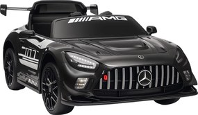 AIYAPLAY Samochód elektryczny Mercedes, samochód na siedzenie dla dzieci, bateria 12V, światła LED, funkcja muzyczna, klakson, 3-8 lat, czarny