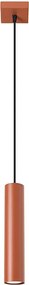 Lampa Wisząca Loft Lagos, Stal - 1 Źródło - L.8 X H.118 Cm - Ochra Czerwona