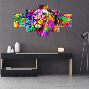Obraz - obraz 3D lwa (125x70 cm)