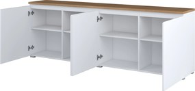 Komoda ORVO 199,9 cm do Salonu Sypialni Biały-dąb mauvella