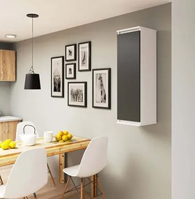 Wąska szafka wisząca biały + grafit A5-F14