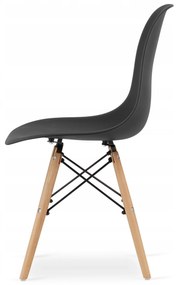 Zestaw stół z krzesłami: stół prostokątny TESSA 120x60 czarny/czarne + 4 krzesła OSAKA czarne/dąb