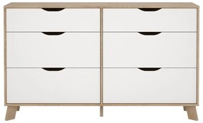 Biało-naturalna komoda w dekorze dębu 156x92x40 cm Ikast – Tvilum