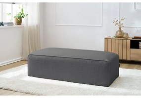 Ciemnoszary podnóżek modułowy z materiału bouclé Megeve – Bobochic Paris