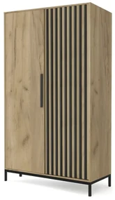 Szafa LAMINO S-1 dąb craft/czarna HALMAR