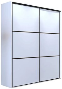 Szafa przesuwna biała + czarne szprosy - Estori 2X