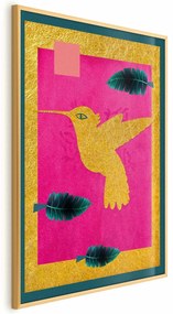 Plakat złotą koliber 60x90 cm z ramą złotą bez marginesu ARTGEIST B
