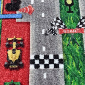 Dywan dziecięcy Play Bolid czerwono-czarny antypoślizgowy do prania 120 cm x 170 cm
