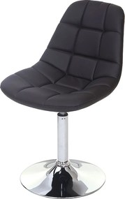 Krzesło do jadalni MCW-A60,  brązowa sztuczna skóra, chromowana podstawa