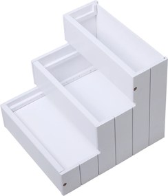 PawHut Schody dla Zwierząt Domowych z Wykładziną Dywanową Schowek Drewno Sosnowe Biały | Aosom PL