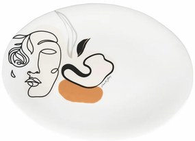 Ceramiczny talerz do serwowania VDE Tivoli 1996 Face to Grey, 38 x 27,5 cm