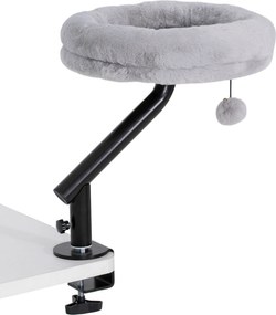 PawHut Łóżko dla kota na biurko, obrót 360°, regulowana wysokość, legowisko ze zdejmowanym i nadającym się do prania posłaniem, dla kotów do 6 kg, biuro domowe, szary