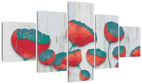 Obraz - Maki - nafta (125x70 cm)