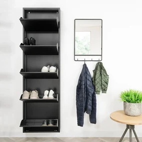 Czarny metalowy regał na buty Billy – Spinder Design