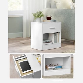 Vasagle Szafka nocna COSTA, 28x39x41cm, biała