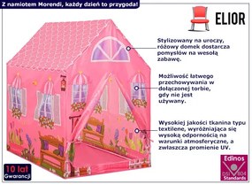 Różowy namiot dziecięcy na kształt domku S5-C77