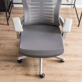 Fotel Biurowy Ergonomiczny Obrotowy CARET 2 Wentylowany Szary Nowoczesny