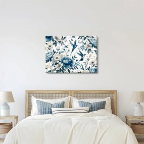 Obraz - Kolibry z kwiatami (70x50 cm)