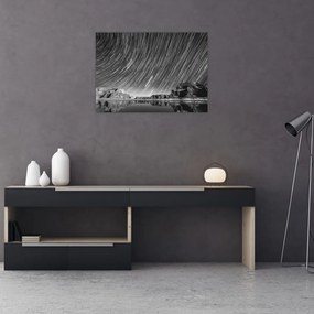 Czarno - biały obraz gwiaździstego nieba (70x50 cm)
