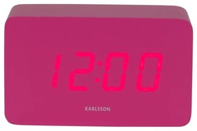 Karlsson 5983BP designerski zegar LED z alarmem różowy, 10 cm