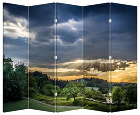 Parawan - Krajobraz z promieniami (210x170 cm)