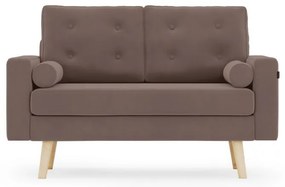 Ciemnobrązowa 2-osobowa sofa MANDI