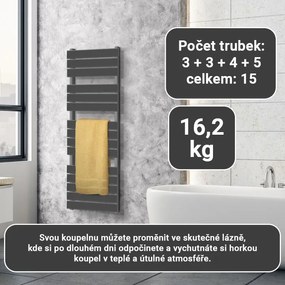 AQUAMARIN Pionowy grzejnik łazienkowy, 1500 x 450 mm