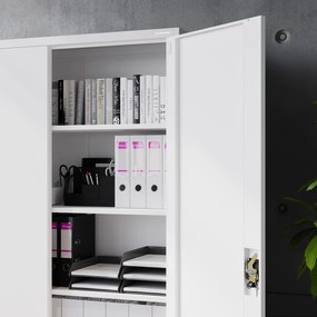 Szafa biurowa metalowa na akta biała JAN II, 1150 x 1850 x 400 mm