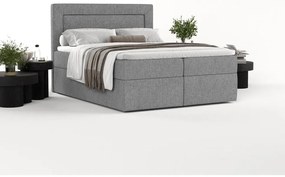 Szare łóżko boxspring ze schowkiem 200x200 cm Imagine – Maison de Rêve
