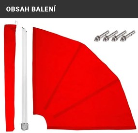 STILISTA Balkonowy parawan, 140 x 140 cm, czerwony