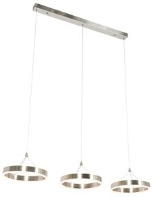 Stalowa lampa wisząca prostokątna z wbudowanym LED 3-stopniowy ściemniacz 3-światła - LyaniDesignerski Oswietlenie wewnetrzne
