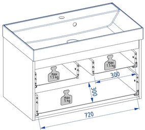 Szafka pod umywalkę HARMO 80 cm kaszmir półmat KROFAM