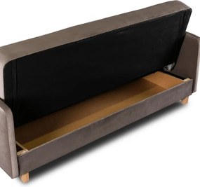 Sofa z Funkcją Spania CUBA Rozkładana Wersalka Dwuosobowa Beżowa Nowoczesna do Salonu