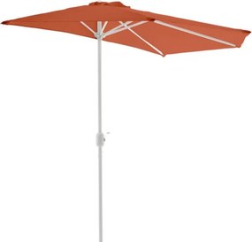 Półokrągły balkonowy parasol 2,7 m terakotowy z korbką