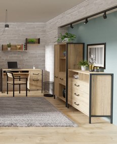 Dwupoziomowa półka ścienna w stylu loft Oriental Tree 02
