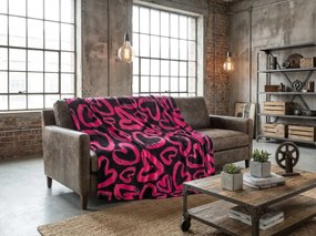 Mikropluszowy koc AMORYS, różowy Rozmiar: 200 x 220 cm