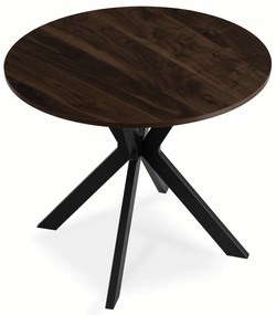 Stół Okrągły LAUREN 80 cm Orzech/Czarny Loft Nowoczesny