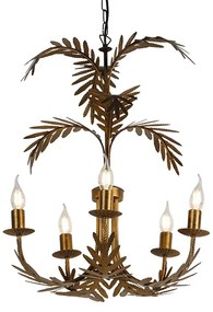 Kinkiet / Lampa scienna vintage złoty 5-świateł - Botanica Rustykalny / Vintage Oswietlenie wewnetrzne
