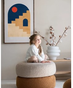 Brązowy dziecięcy worek do siedzenia z materiału bouclé Round – Wigiwama