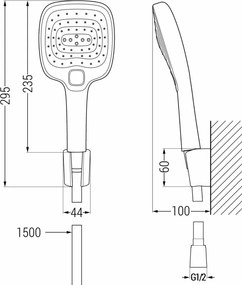 Mexen R-17 zestaw prysznicowy punktowy, czarny - 785175052-70